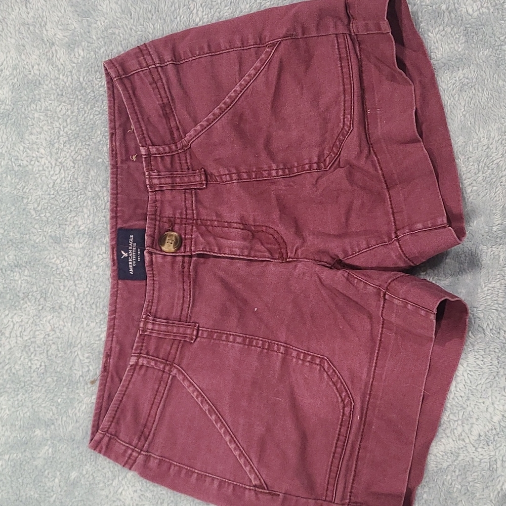 Maroon AEO Midi Shorts Size 2